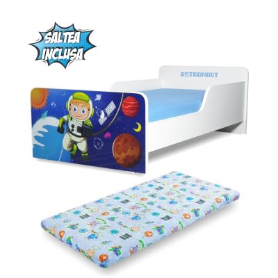 Pat Copii Creativ Astronaut 2-12 Ani Cu Saltea Din Lana Inclusa- ASC-mok-ast-80