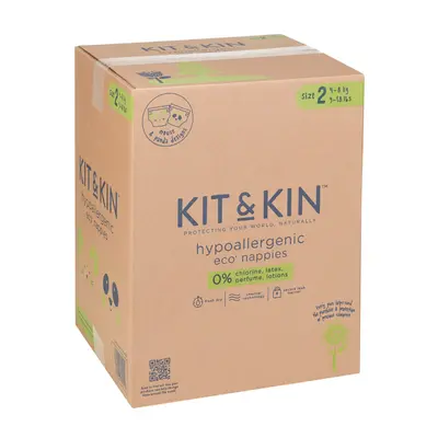 Scutece hipoalergenice eco kit&kin, marimea 2, 4-8 kg , 152 buc tnakks2nappiescase