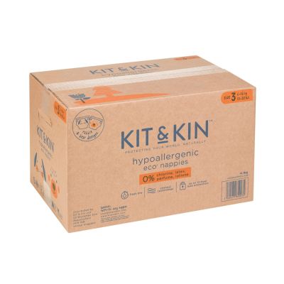 Scutece hipoalergenice eco kit&kin, marimea 3, 6-10 kg , 128 buc tnakks3nappiescase