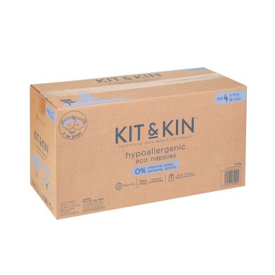 Scutece hipoalergenice eco kit&kin, marimea 4, 9-14 kg , 128 buc tnakks4nappiescase