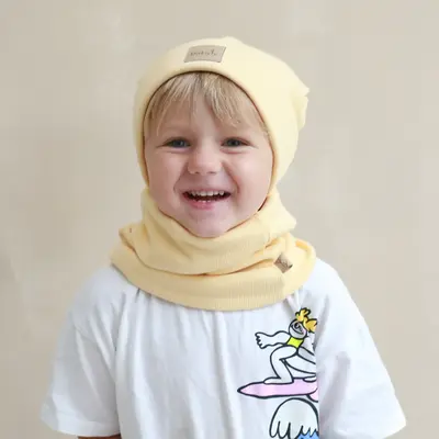 Set Caciula Si Fular Tip Guler, Galben - Banana, S - 1-3 Ani, 46-52 Cm By Babyly Pjb4196013