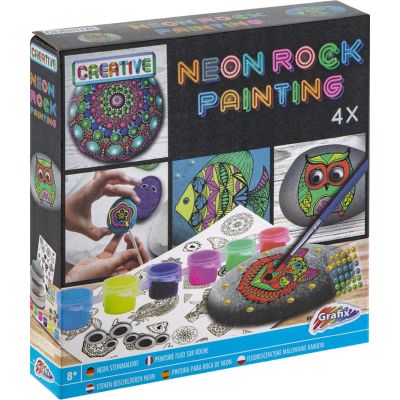 Set creativ - pictura pe pietre (neon)