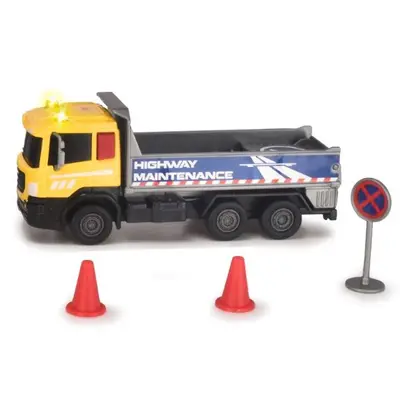 DICKIE ECHIPA DE UTILAJE CAMION CU SEMNE DE CIRCULATIE 17CM VIV203742012_CAMION