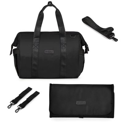 Geanta multifunctionala pentru parinti Inger, Onyz Leather, Negru, Skiddou JEMsk_2080023