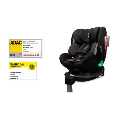Lionelo - Scaun auto Antoon Plus, Pozitie de somn, Protectie laterala, Rotire 360 grade, 0-18 kg, Cu Isofix si picior de sustinere, Negru BYNLO-ANTOON_PLUS_BLACK_ONYX