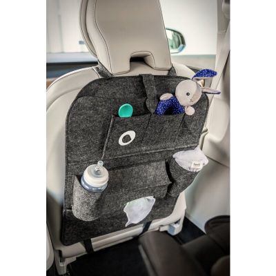 Lionelo - Organizator auto 2 in 1 si proctectie spatar auto, Cu multiple Buzunare, 70x55x40 cm, Gri BYNLO-ORGANIZER