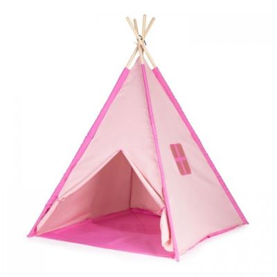 Cort indian teepee de joaca pentru copii, tip wigwam ecotoys - roz edeedi8194p