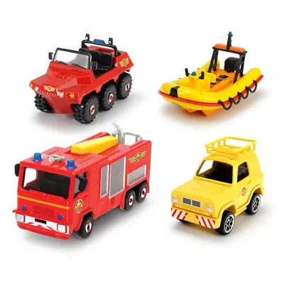 POMPIERUL SAM SET 4 VEHICULE DIN METAL CU BARCA SCARA 1:64 VIV203099630_Barca