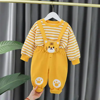 Salopeta galben mustar pentru baietei - Lion LI1324-de5