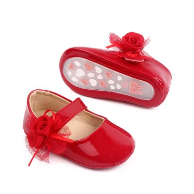 Pantofiori rosii din lac cu trandafiras (marime disponibila: 6-9 luni (marimea 19 incaltaminte)) mbd2768-1-p24.6-9 luni (marimea 19 incaltaminte)