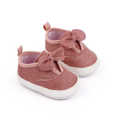 Pantofiori roz pudra cu sclipici (marime disponibila: 3-6 luni (marimea 18 incaltaminte)) amd2776-p8.3-6 luni (marimea 18 incaltaminte)