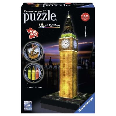 PUZZLE 3D BIG BEN, EDITIE LUMINOASA, 216 PIESE - ARTRVS3D12588