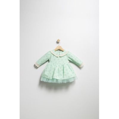Rochita eleganta pentru fetite Elbise, Tongs baby, cu tulle si volane (Culoare: Bej, Marime: 24-36 luni) JEMtgs_382917