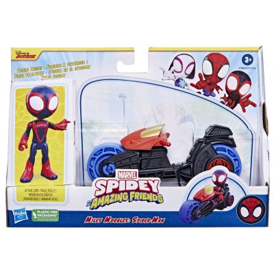 SPIDEY PRIETENII EXTRAORDINARI SET MOTOCICLETA SI FIGURINA MILES MORALES SPIDER MAN 10CM VIVF6777_F7460