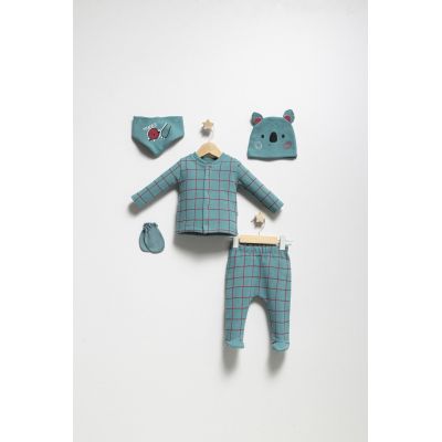 Set de 5 piese pentru nou nascut baietel Forest, Tongs baby, 0-3 luni (Culoare: Bleumarin) JEMtgs_4589_3