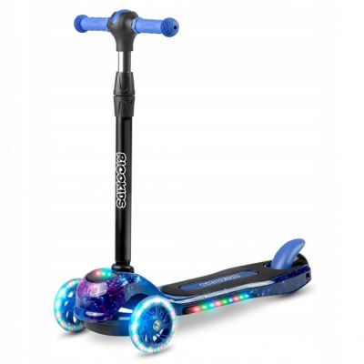 Trotineta cu roti cu led ricokids piko 765012 - negru - albastru edeedi765012
