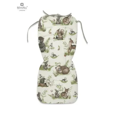 MimiNu - Salteluta pentru carucior, Reversibila, Cu doua fete, Din catifea matlasata si bumbac, Materiale certificate Oeko Tex Standard 100, Dimensiune 78 x 34 cm, Design, Calm Forest Natural/Nugat BYN6426972017732