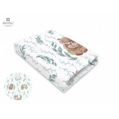 MimiNu - Cearceaf cu elastic pentru patut co-sleeper, Vera, Dimensiune 89 x 51 cm, Din bumbac certificat Oeko Tex Standard 100, Lulu Natural BYN6426972017534