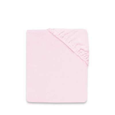 Qmini - Cearceaf cu elastic pentru patut leagan sau patut co-sleeper, Dimensiune 90x40 cm, Din bumbac terry, Material certificat Oeko Tex Standard 100, Pink BYN6426972017985