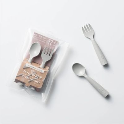 Set de tacamuri bebelusi Miniware My First Cutlery, 100% din materiale naturale biodegradabile, Dove Grey JEMmw_MWMFCG