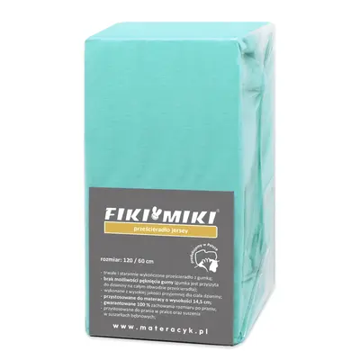 Cearsaf cu elastic jerse din bumbac Menta 120/60 cm ERFF05180