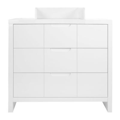 Comoda Childhome Quadro White 100x55x89 cm cu masa de infasat, MDF Alb ERFCH-KOQN