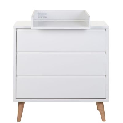 Comoda Childhome Retro Rio 90x50x90 cm cu masa de infasat, MDF Alb ERFCH-KO3DRRW