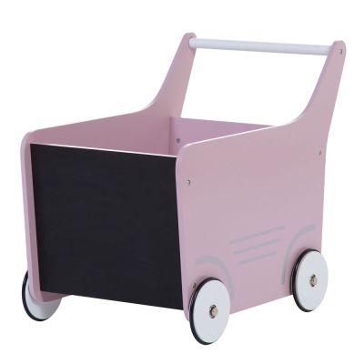 Carucior cu spatiu depozitare si tabla de scris Childhome, Lemn Roz ERFCH-WODSTRP