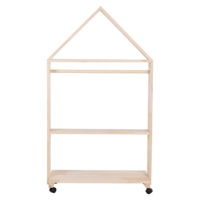 Mobilier decorativ casuta cu roti Childhome 80x135 cm, Lemn Natural ERFCH-OHCN