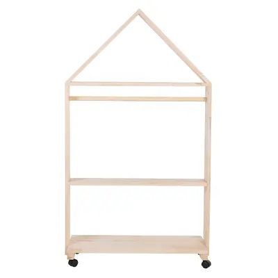 Mobilier decorativ casuta cu roti Childhome 80x135 cm, Lemn Natural ERFCH-OHCN