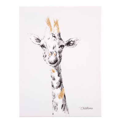 Pictura in ulei Childhome 30x40 cm, Girafa cu detalii aurii ERFCH-CHOPGIR