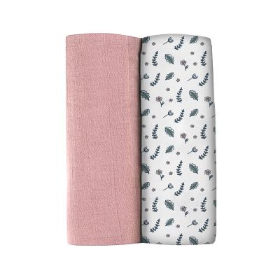 Set 2 Museline Beaba bumbac 120x120 cm Bridal Pink/Flowery Countryside ERFB920390