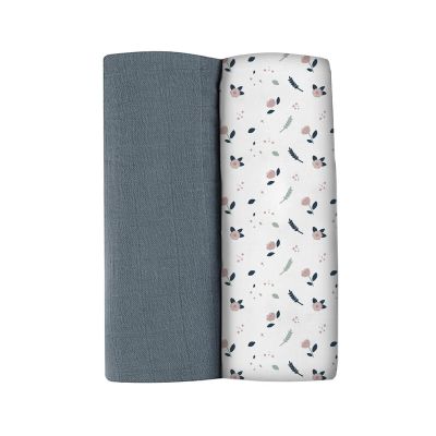Set 2 Museline Beaba bumbac 120x120 cm Stormy Weather/Spring Flower ERFB920388