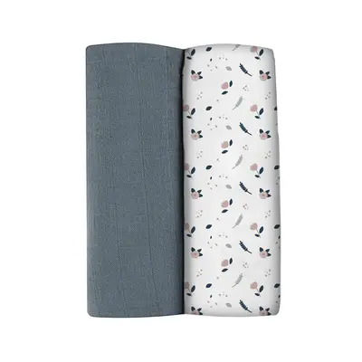 Set 2 Museline Beaba bumbac 120x120 cm Stormy Weather/Spring Flower ERFB920388