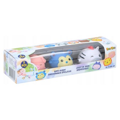 Set 3 jucarii de baie Eddy Toys, Porcusor, Soricel, Zebra ERFED16136-2