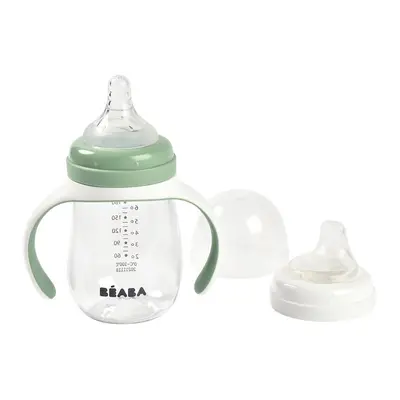 Biberon de invatare 2 in 1 din Tritan Beaba 210 ml Sage Green ERFB913531