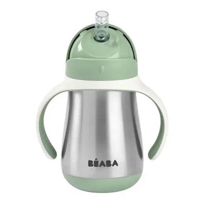 Cana cu pai din inox Beaba 250 ml Sage Green ERFB913535