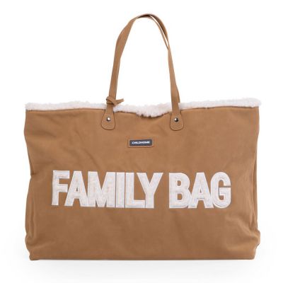 Geanta Childhome Family Bag, aspect piele intoarsa Bej ERFCH-CWFBMR