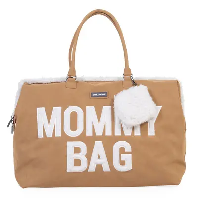 Geanta de infasat Childhome Mommy Bag, aspect piele intoarsa Bej ERFCH-CWMBBMR