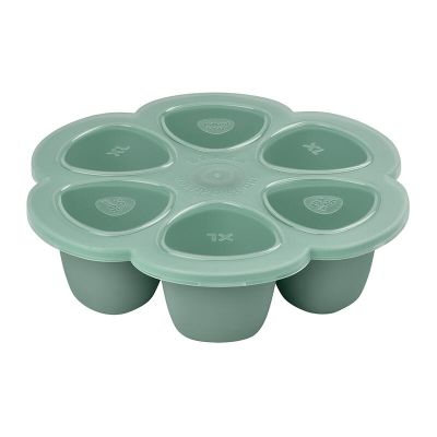 Recipient ermetic silicon multiportii 6x150 ml Beaba Sage Green ERFB914001