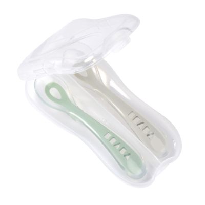 Set 2 lingurite silicon +8 luni Beaba Sage Green ERFB913554