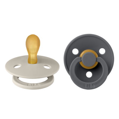 Bibs - set 2 suzete colour latex, tetina simetrica, 6 luni +-sand/iron bbb2221419