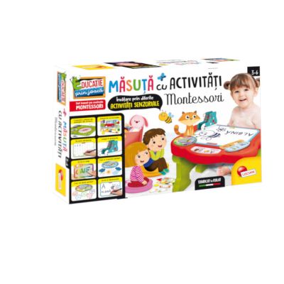 Masuta cu activitati montessori, in limba romana