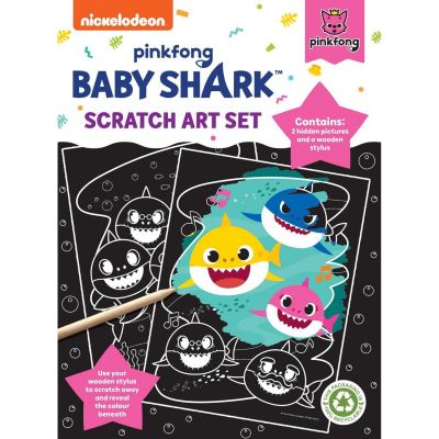 Set Fise Razuibile Baby Shark Scratch Art Set Alligator AB3140BSSA2 BBJAB3140BSSA2_Initiala