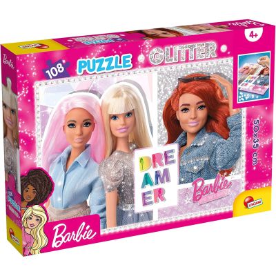 Puzzle glitter barbie - cele mai bune prietene (108 de piese)