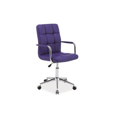 Scaun birou ergonomic, hm gonzo 2, cadru cromat, tapiterie piele ecologica, mecanism de balans, roti pivotante, 90 kg, mov drm4756
