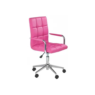 Scaun birou ergonomic, hm gonzo 2, cadru cromat, tapiterie piele ecologica, mecanism de balans, roti pivotante, 90 kg, roz drm4759