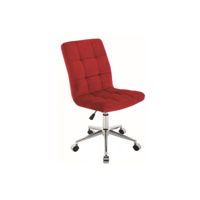 Scaun birou cu stofa tip catifea sl q020, inaltime reglabila, cadru cromat, rotatie 360°, 90 kg, bordo drm8811