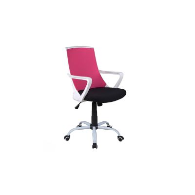 Scaun birou ergonomic, sl q248, tapiterie stofa, reglabil pe inaltime, roti pivotante, mecanism balansare, 100 kg, negru/roz drm4735