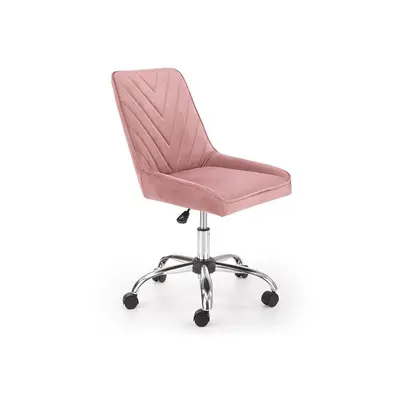 Scaun birou copii hm rico, ergonomic, stofa tip catifea, cadru polipropilena, inaltime reglabila, 100 kg, roz drm9682